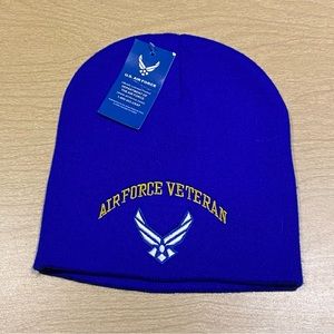 Air Force Veteran Short Blue Beanie
